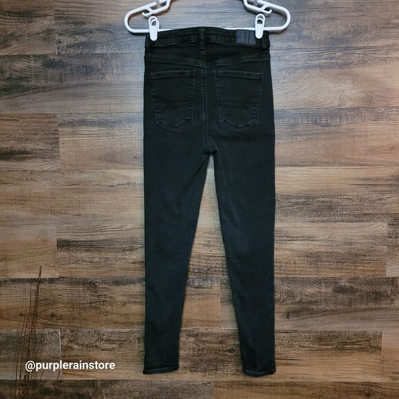 American Eagle Jeans 2 S Jegging Highest Rise Next Level Stretch Black Wash - Picture 2 of 12